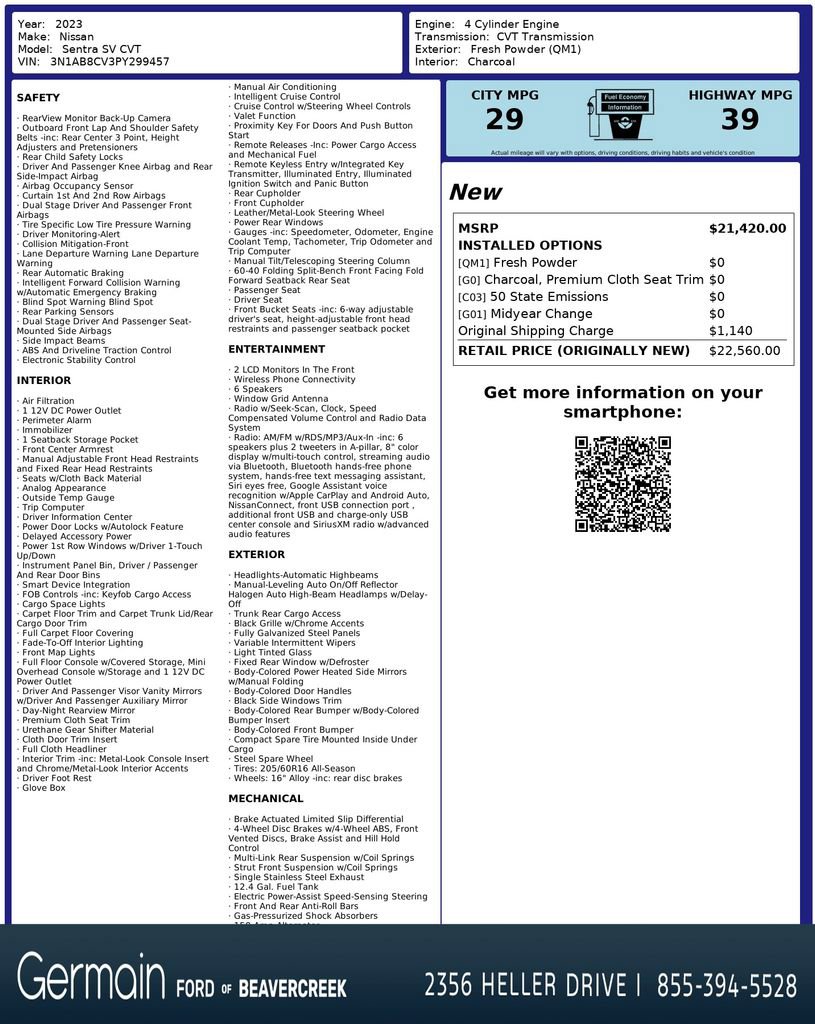 Used 2023 Nissan Sentra SV image 28