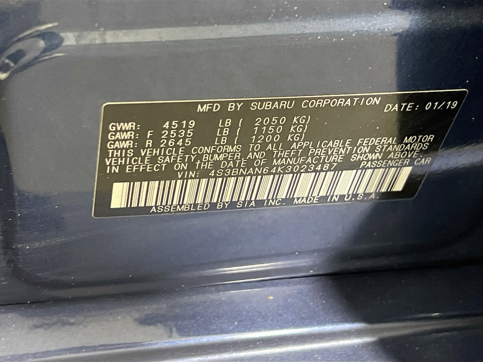 Used 2019 Subaru Legacy 2.5i Limited image 33