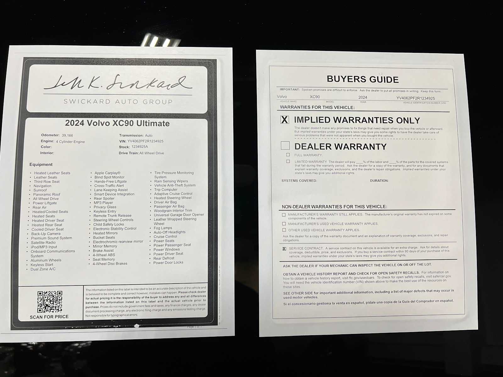 Used 2024 Volvo XC90 B6 Ultimate w/ Lounge Package AWD/4WD image 45