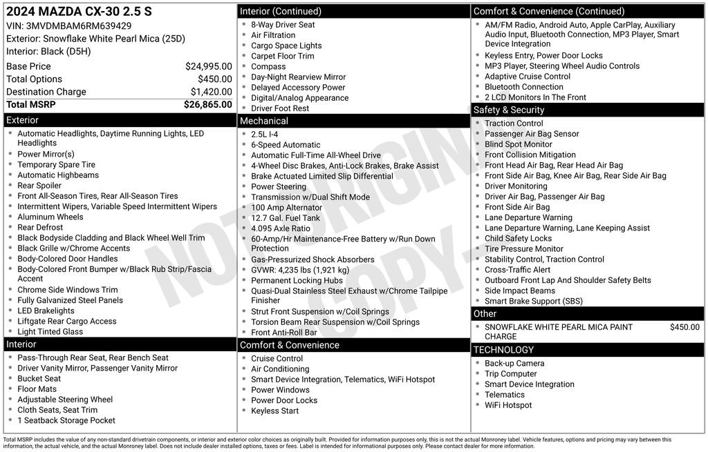Certified 2024 MAZDA CX-30 AWD 2.5 S image 33