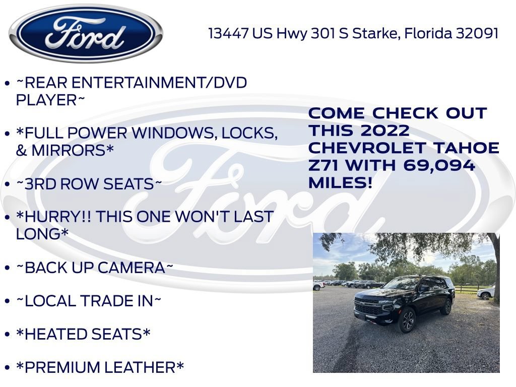 Used 2022 Chevrolet Tahoe Z71 w/ Z71 Off-Road Package AWD/4WD image 12