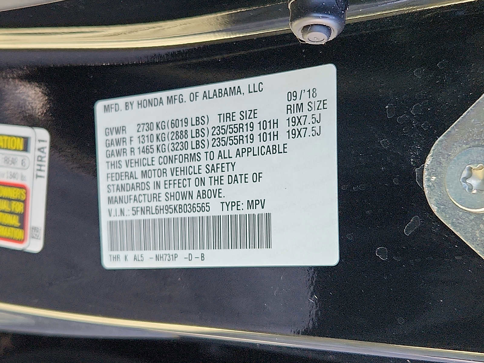 Certified 2019 Honda Odyssey Elite image 26