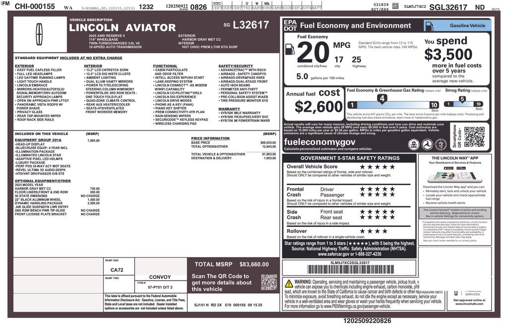 New 2025 Lincoln Aviator Reserve w/ Equipment Group 201A image 23