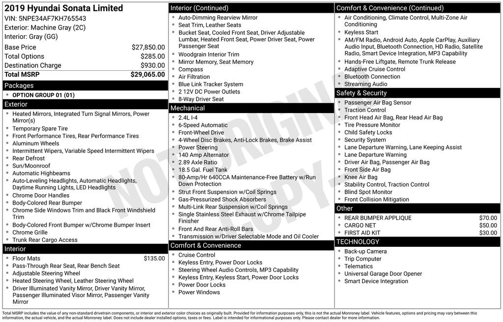 Used 2019 Hyundai Sonata Limited FWD image 4