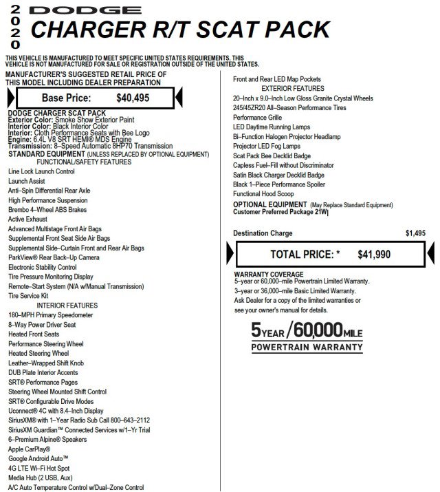 Used 2020 Dodge Charger Scat Pack RWD image 2
