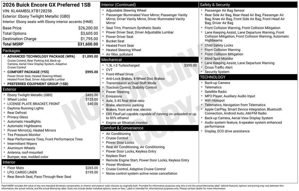 New 2026 Buick Encore GX Preferred w/ Advanced Technology Package FWD image 4