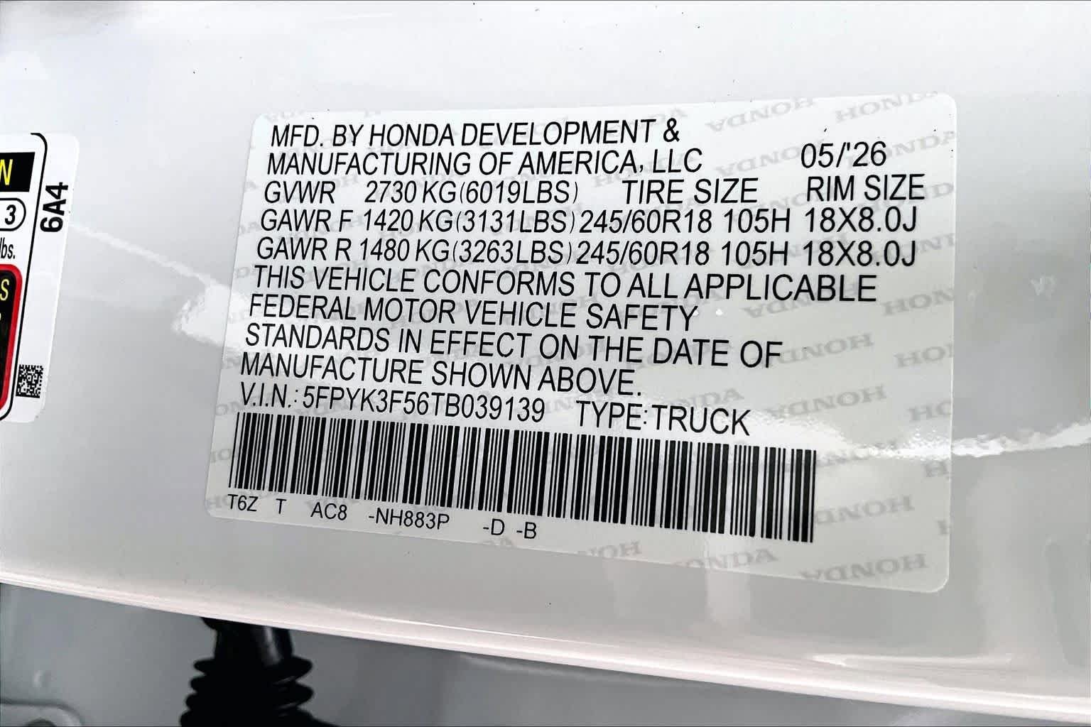 New 2026 Honda Ridgeline RTL image 14
