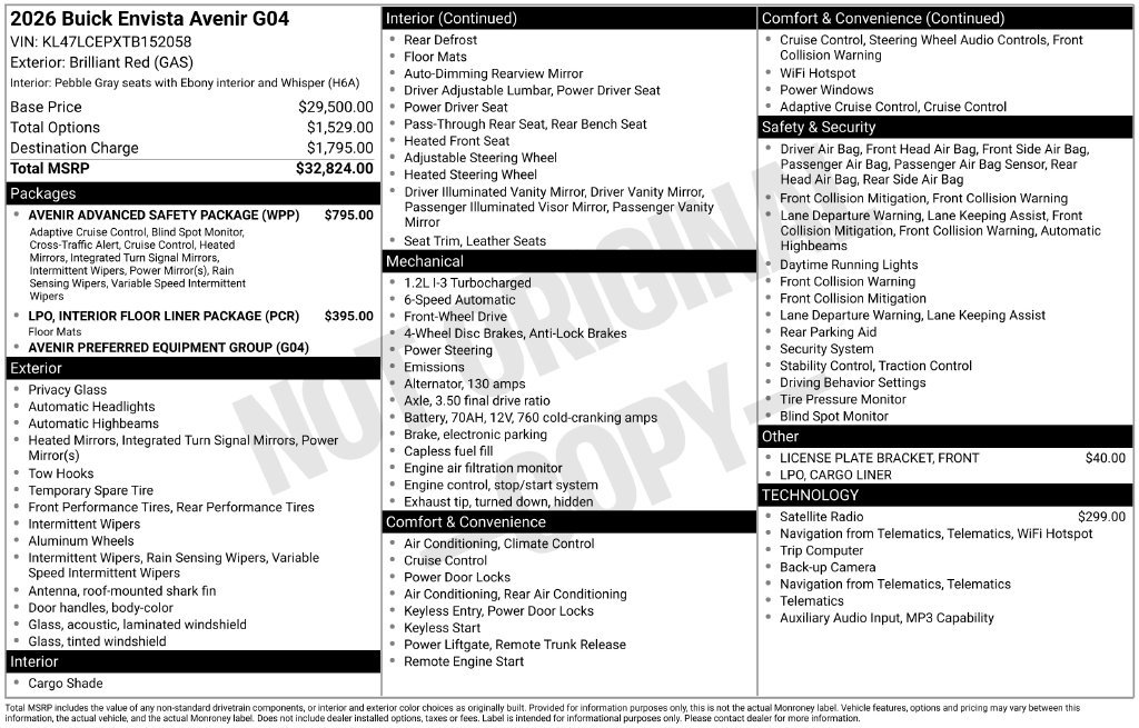 New 2026 Buick Envista Sport Touring FWD image 43