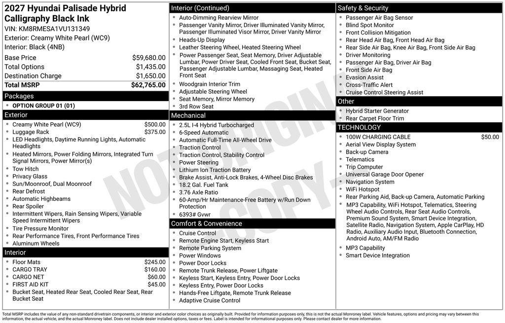New 2027 Hyundai Palisade Calligraphy AWD/4WD image 22
