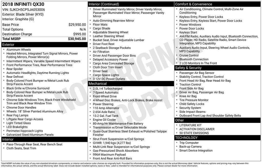 Used 2018 INFINITI QX30 image 7