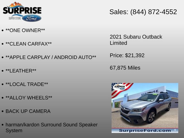 Used 2021 Subaru Outback Limited w/ Popular Package #2 AWD/4WD image 11