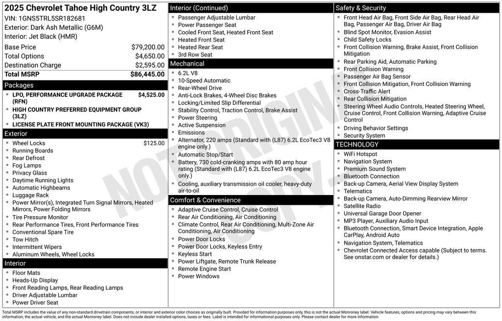 Used 2025 Chevrolet Tahoe High Country RWD image 9