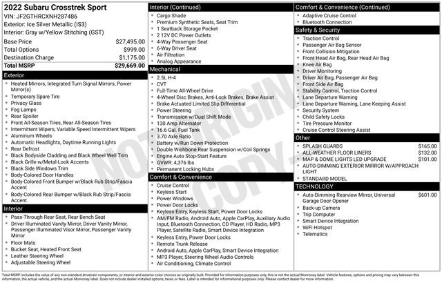 Certified 2022 Subaru Crosstrek 2.5i Sport image 21