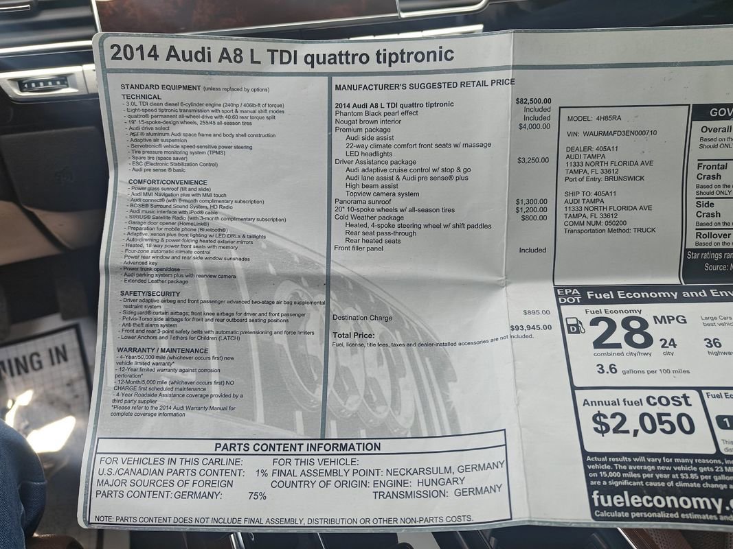 Used 2014 Audi A8 L TDI image 38