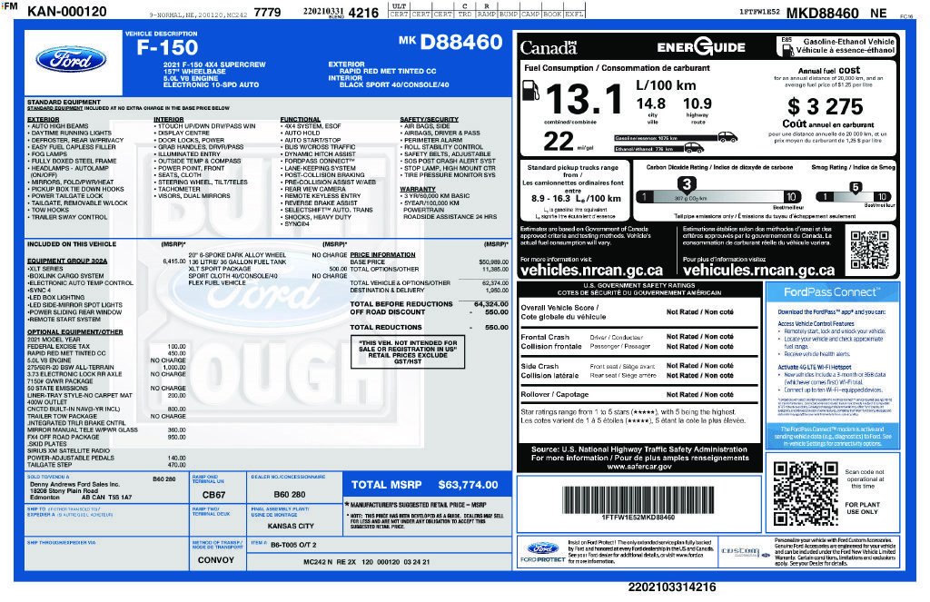 Used 2021 Ford F150 XLT w/ Equipment Group 302A High AWD/4WD image 14