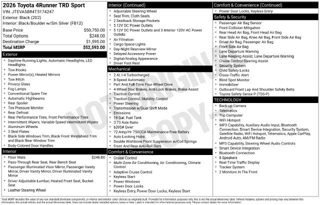New 2026 Toyota 4Runner TRD Sport AWD/4WD image 1