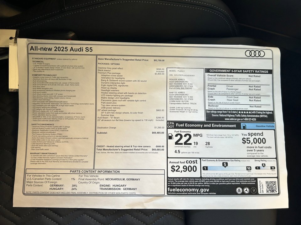 New 2025 Audi S5 Premium Plus image 33