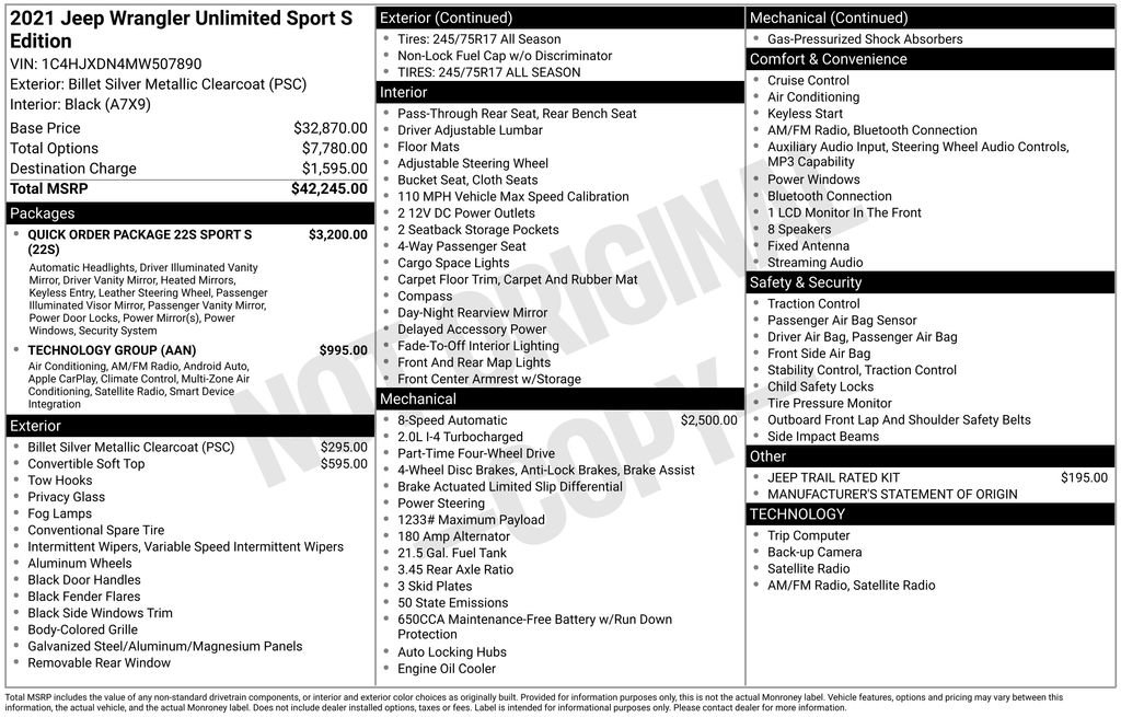 Used 2021 Jeep Wrangler Unlimited Sport image 25