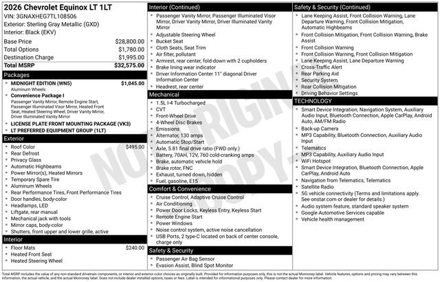 Used 2026 Chevrolet Equinox LT w/ Midnight Edition FWD image 11