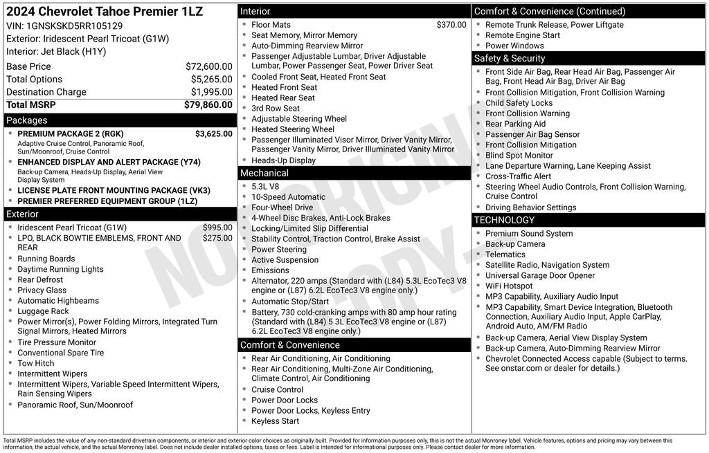 Certified 2024 Chevrolet Tahoe Premier w/ Premium Package 2 AWD/4WD image 2