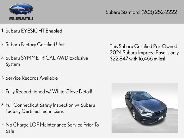Certified 2024 Subaru Impreza 2.0i AWD/4WD image 2