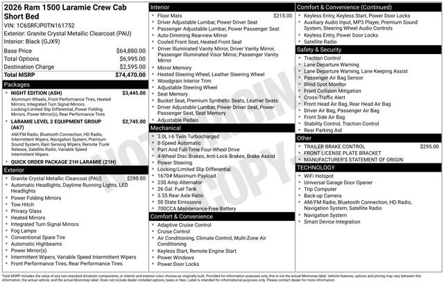 New 2026 RAM 1500 Laramie w/ Night Edition image 19