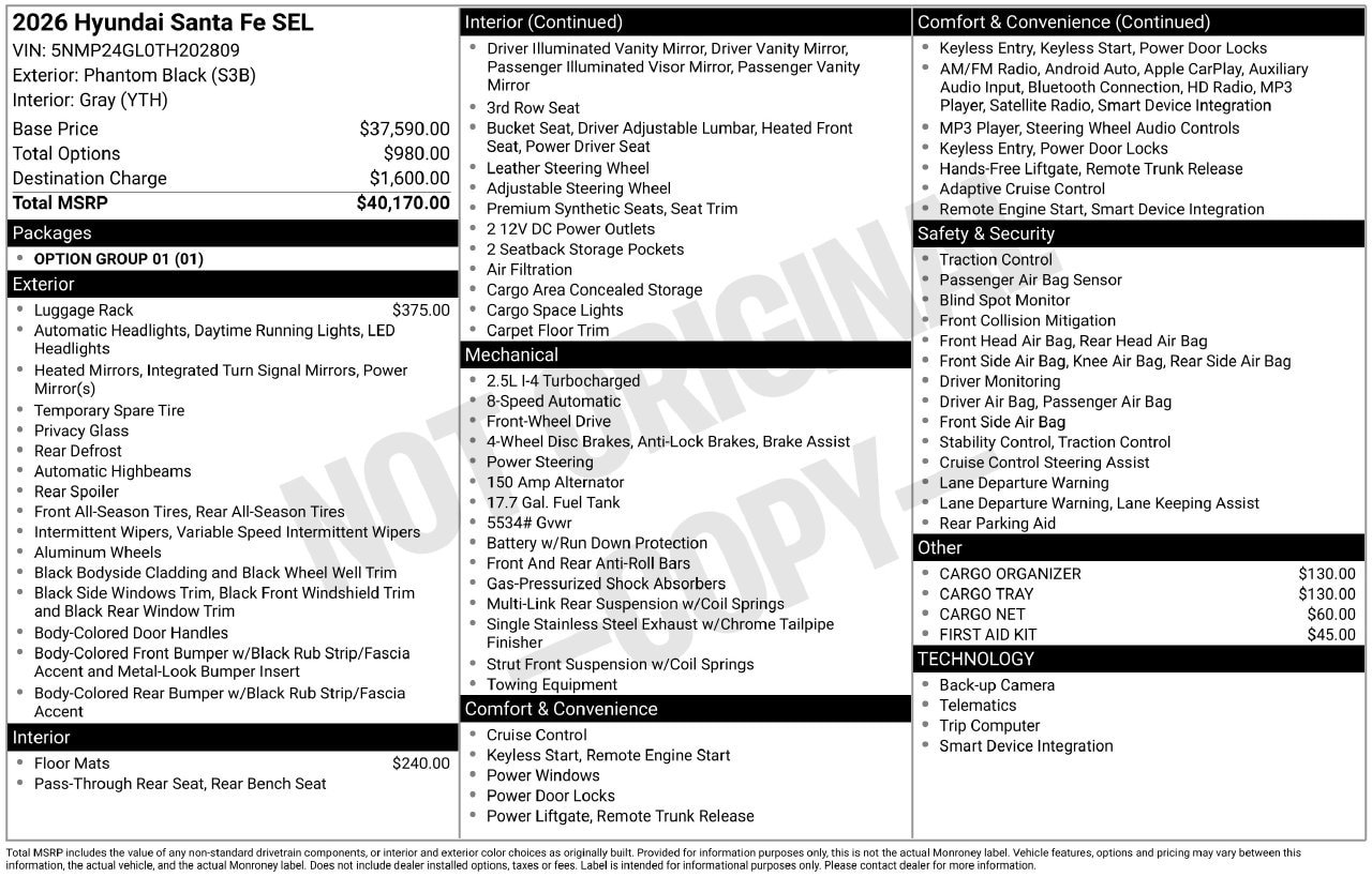 New 2026 Hyundai Santa Fe SEL FWD image 7