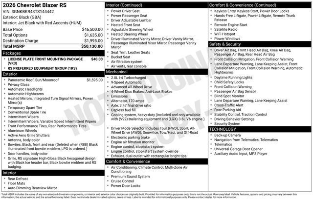 New 2026 Chevrolet Blazer RS image 4