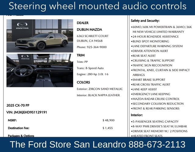 Used 2025 MAZDA CX-70 3.3 Turbo w/ Premium Plus Pkg image 28