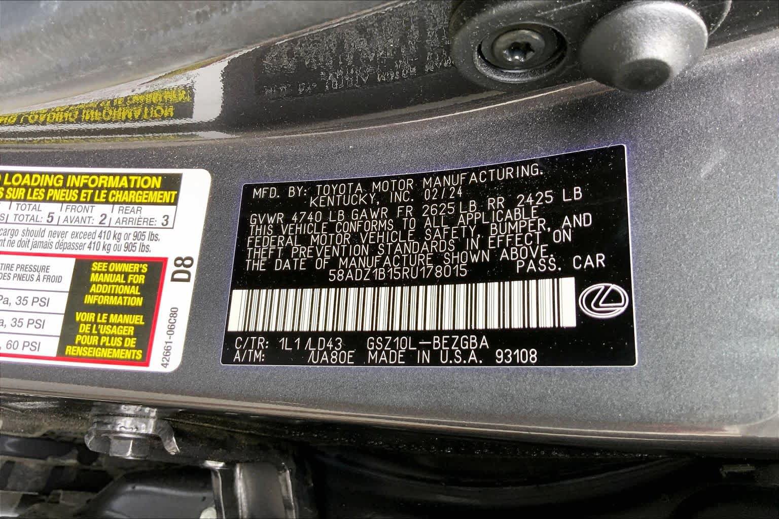 Used 2024 Lexus ES 350 w/ Premium Package FWD image 37