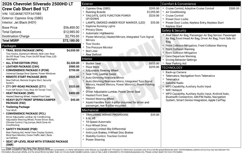 New 2026 Chevrolet Silverado 2500 LT w/ Trail Boss Package AWD/4WD image 4