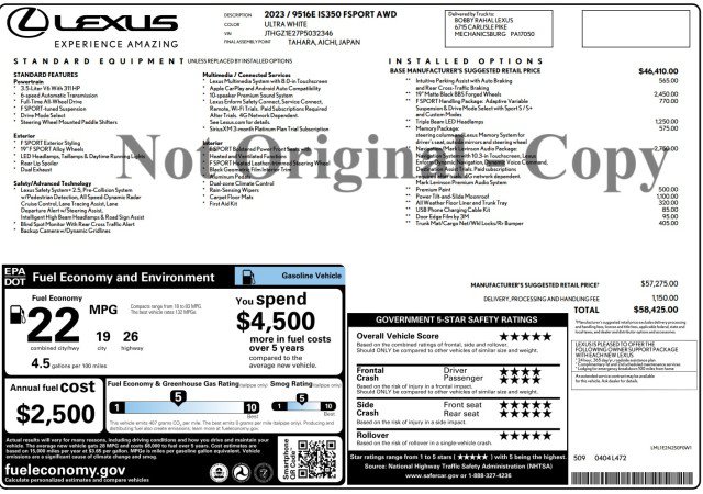 Used 2023 Lexus IS 350 F Sport AWD/4WD image 54