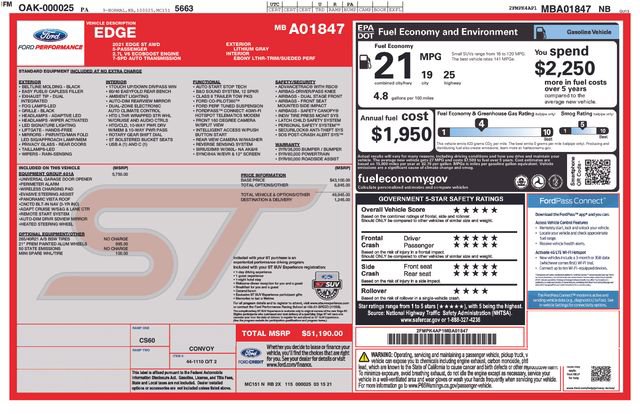 Used 2021 Ford Edge ST w/ Equipment Group 401A image 7