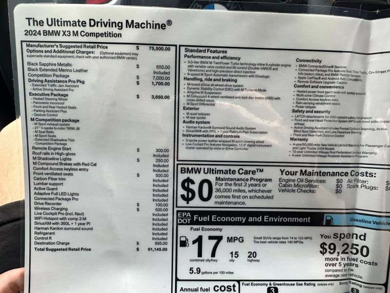 Used 2024 BMW X3 M w/ Competition Package image 42