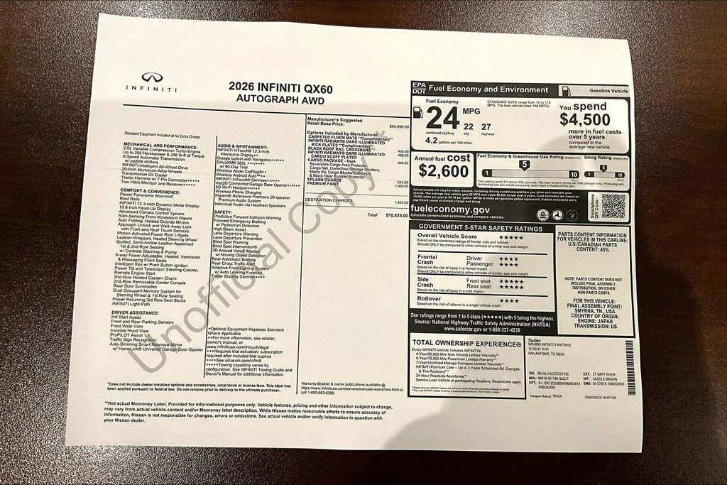 New 2026 INFINITI QX60 Autograph image 41