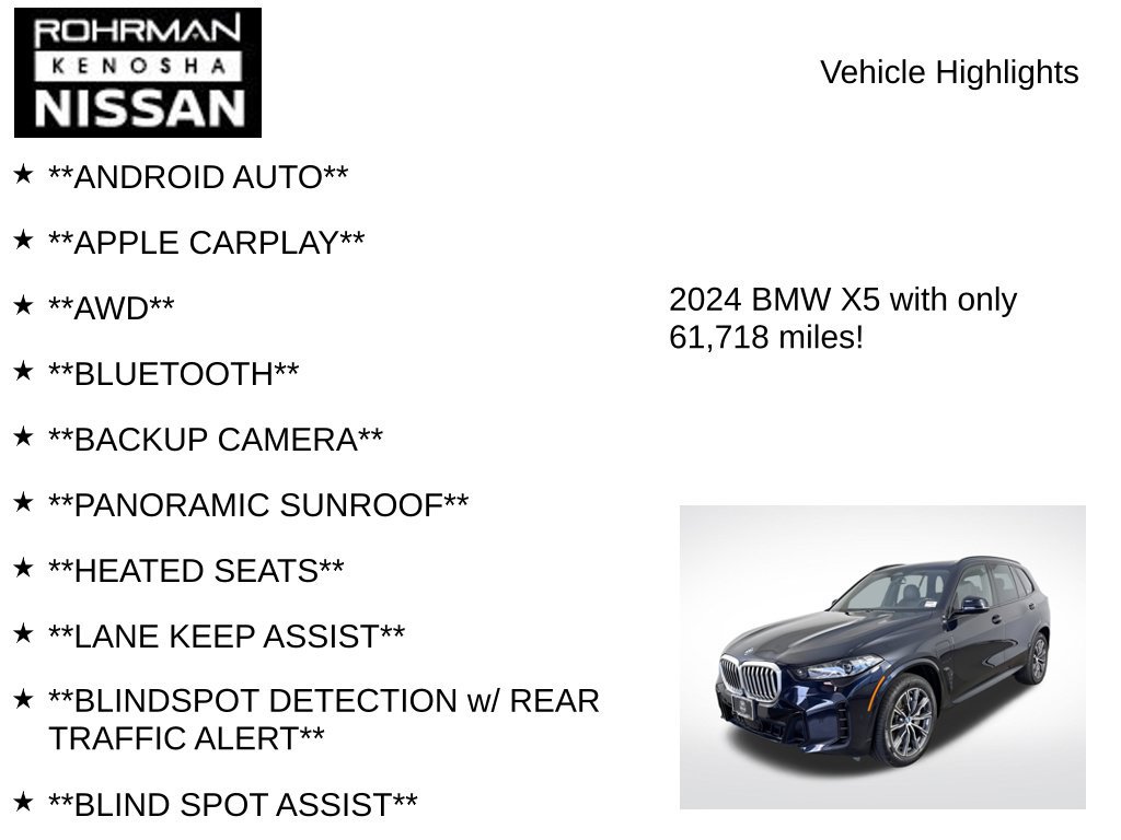Used 2024 BMW X5 xDrive50e w/ M Sport Package AWD/4WD image 8