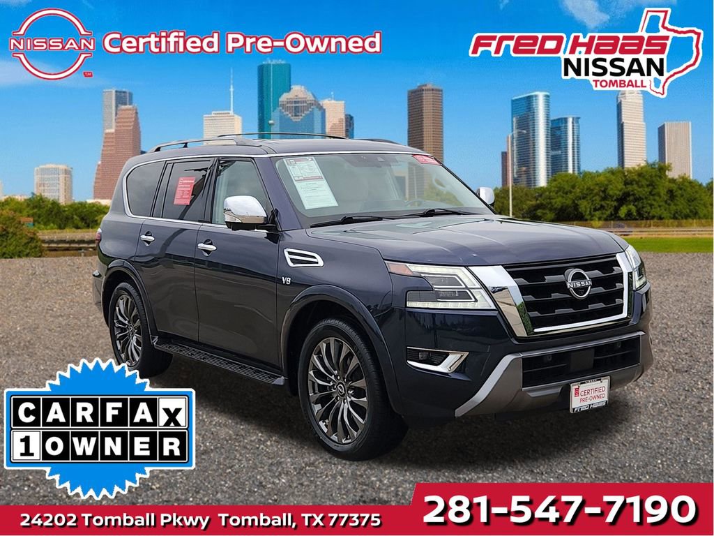 Certified 2022 Nissan Armada Platinum w/ Captain's Chairs Package RWD image 1