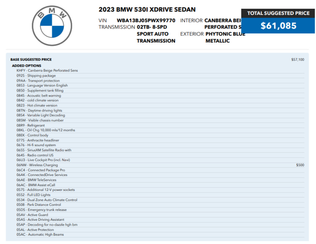 Used 2023 BMW 530i xDrive w/ Convenience Package AWD/4WD image 2