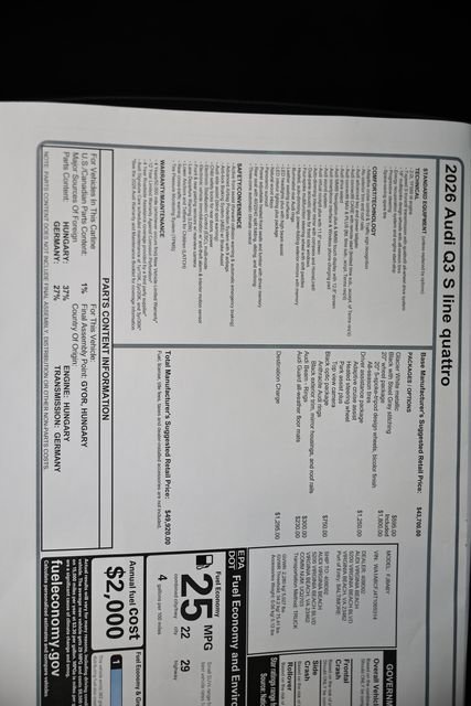 New 2026 Audi Q3 quattro 2.0T AWD/4WD image 25