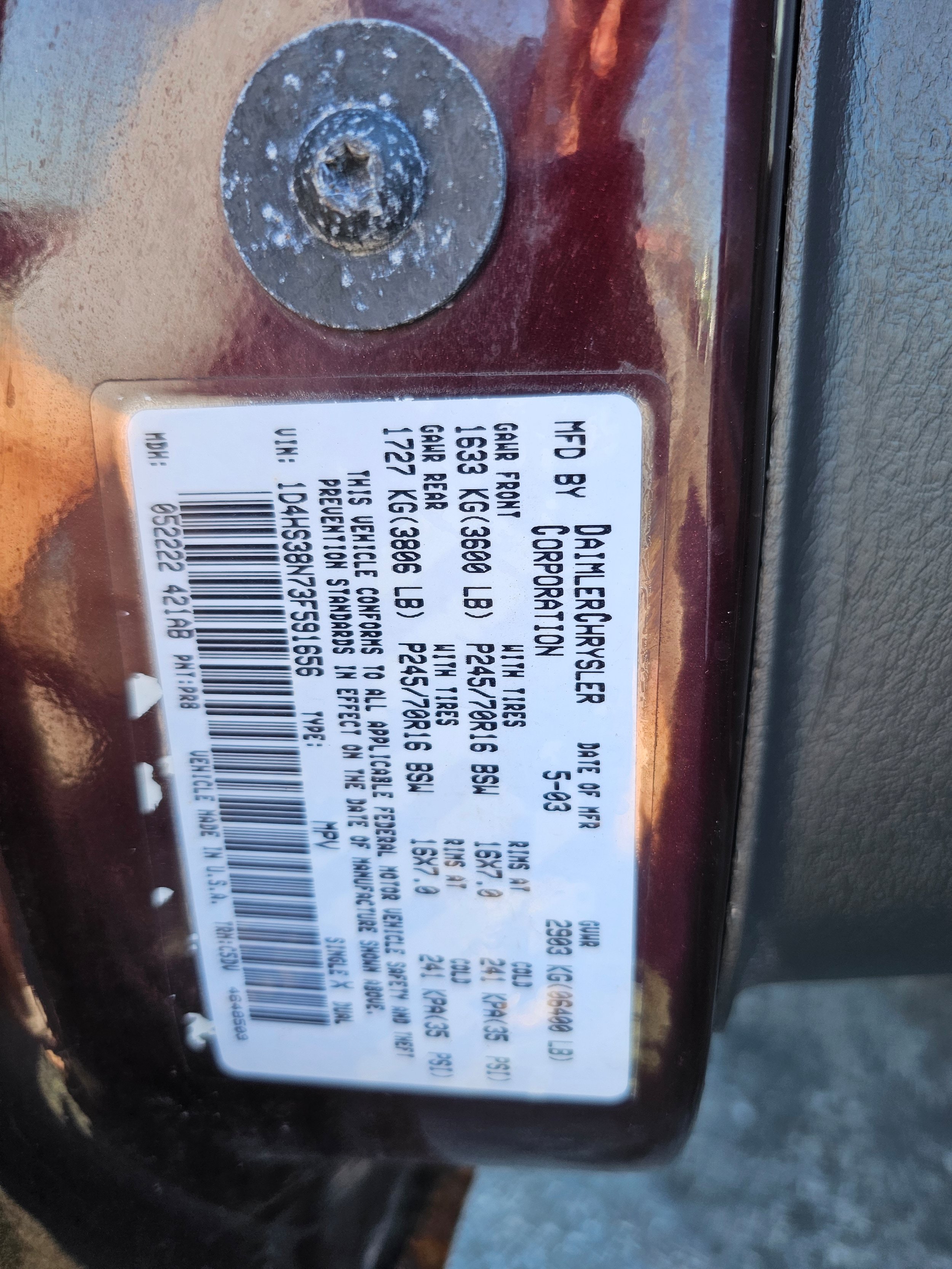 Used 2003 Dodge Durango Sport AWD/4WD image 20
