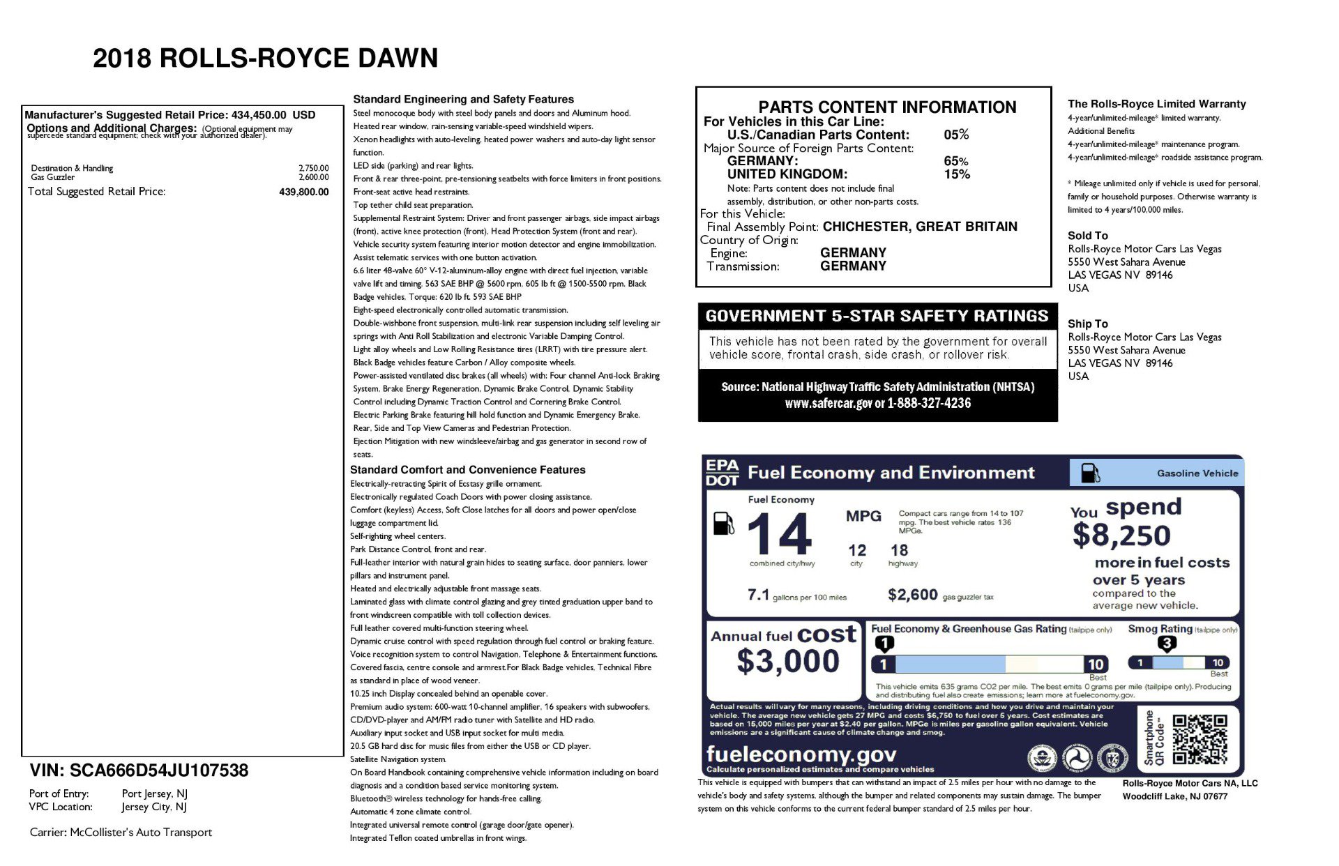 Certified 2018 Rolls-Royce Dawn image 47
