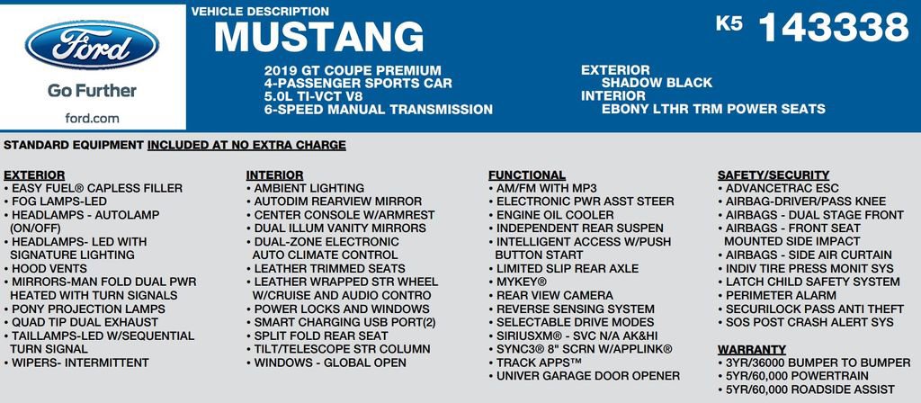 Used 2019 Ford Mustang GT Premium w/ GT Performance Package image 16