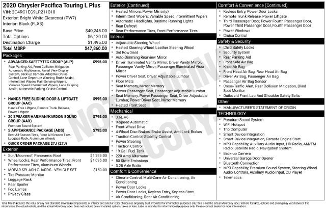 Used 2020 Chrysler Pacifica Touring-L Plus FWD image 19