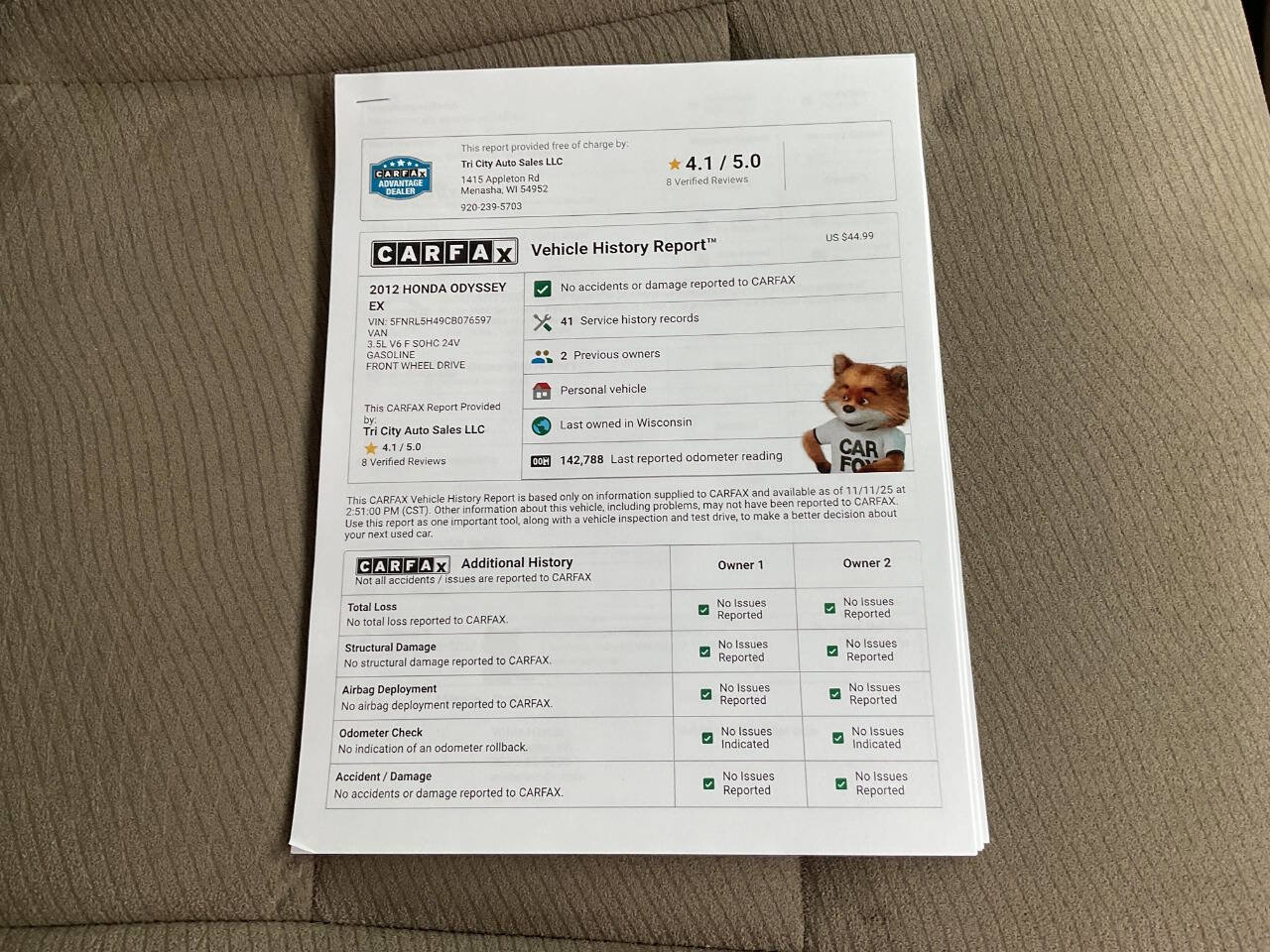 Used 2012 Honda Odyssey EX image 42