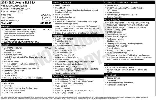 Certified 2023 GMC Acadia SLE w/ Driver Convenience Package image 27