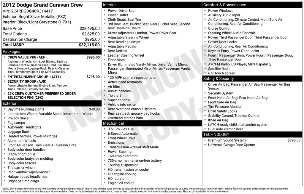 Used 2012 Dodge Grand Caravan Crew w/ Crew Value Pkg FWD image 32