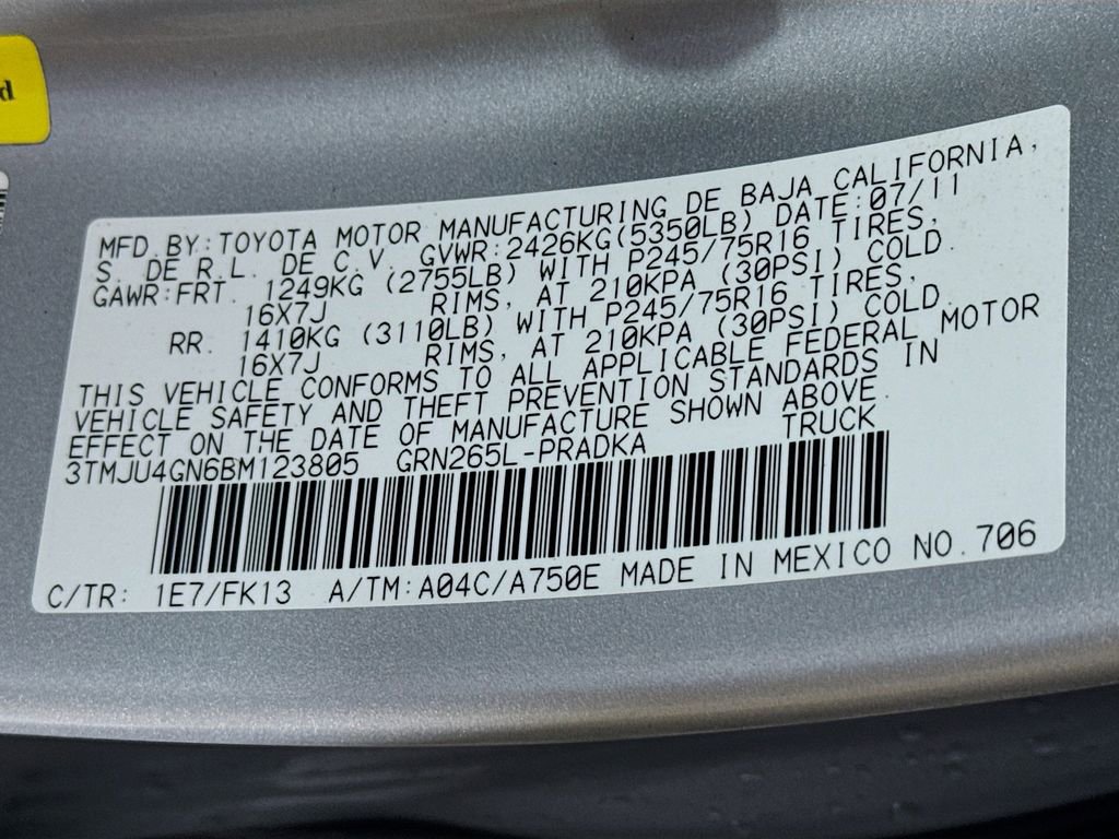 Used 2011 Toyota Tacoma PreRunner w/ SR5 Pkg #2 RWD image 37