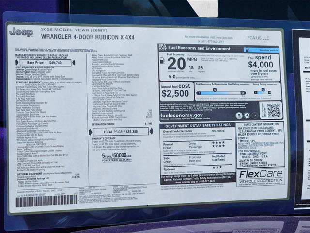 New 2026 Jeep Wrangler Unlimited Rubicon AWD/4WD image 18