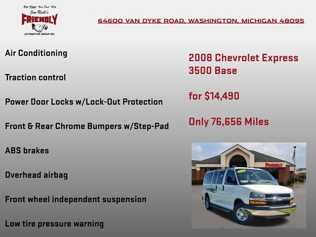 Used 2008 Chevrolet Express 3500 Passenger w/ LT Preferred Equipment Group RWD image 10