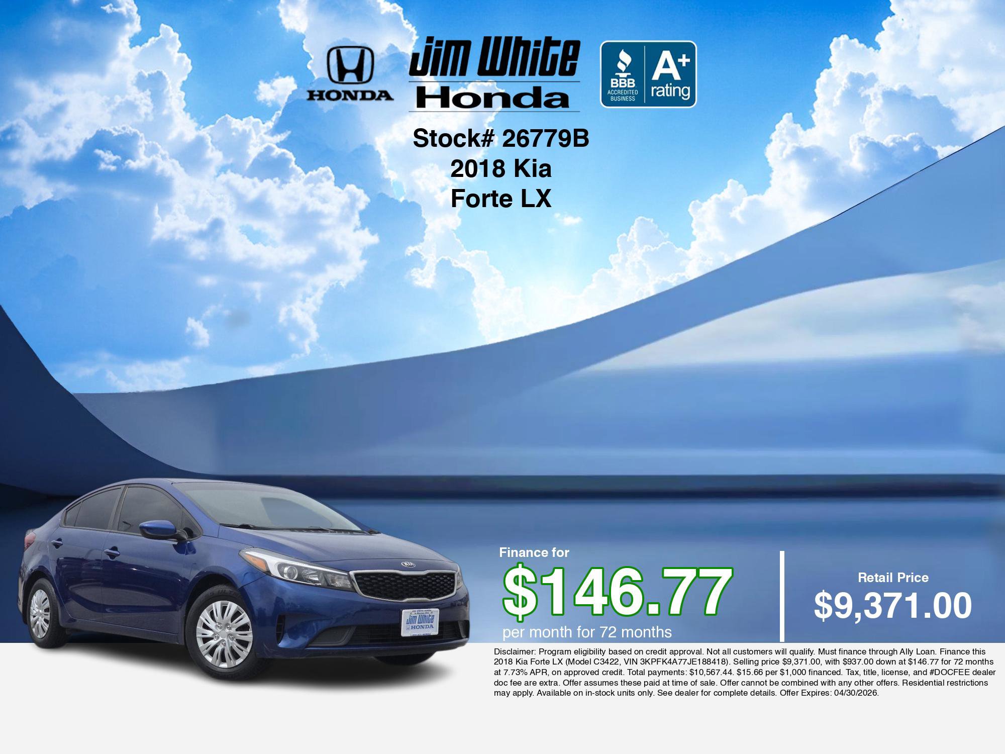 Used 2018 Kia Forte LX FWD image 3